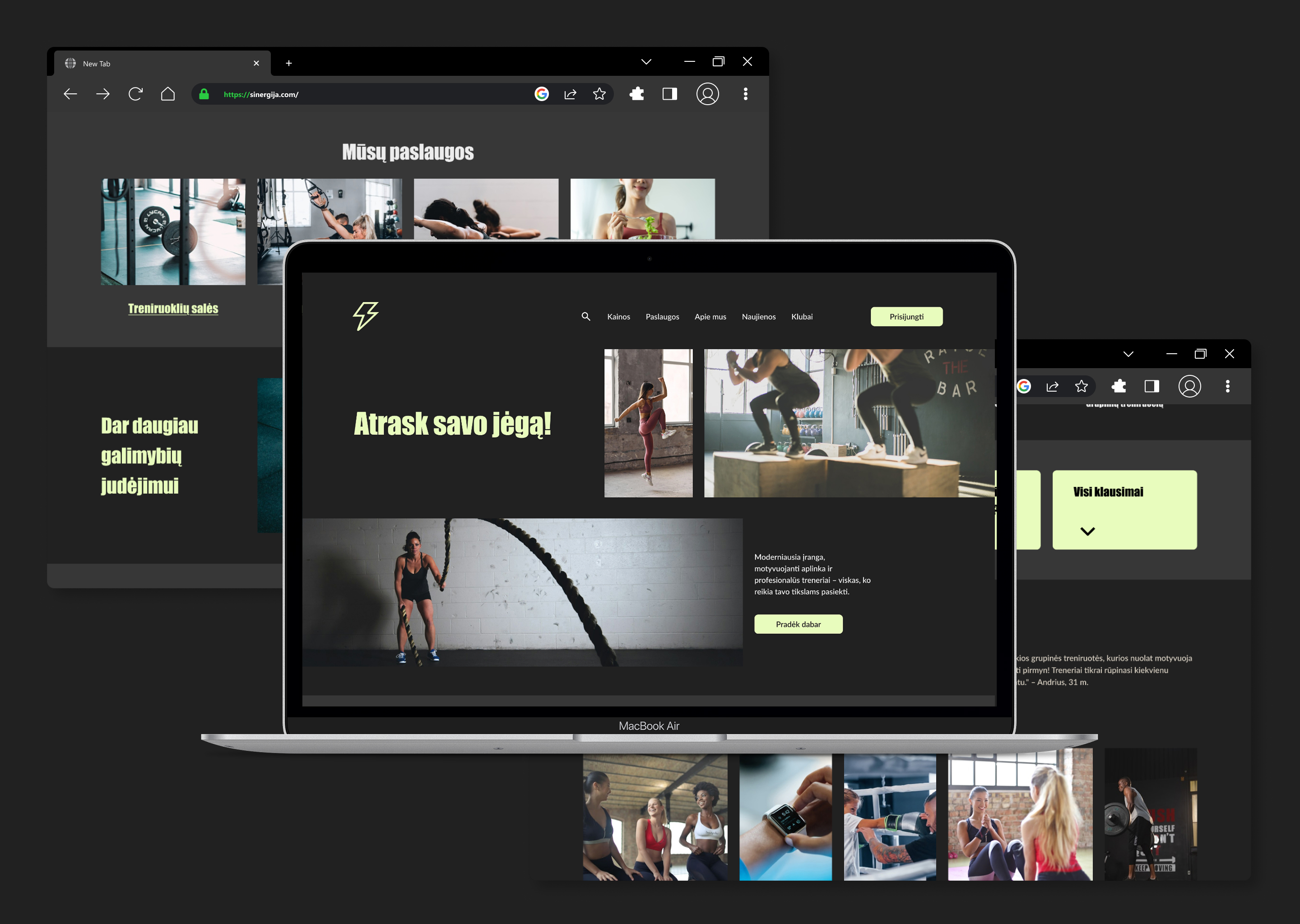 Sports club web design